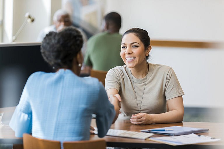 Veteran meeting with attorney