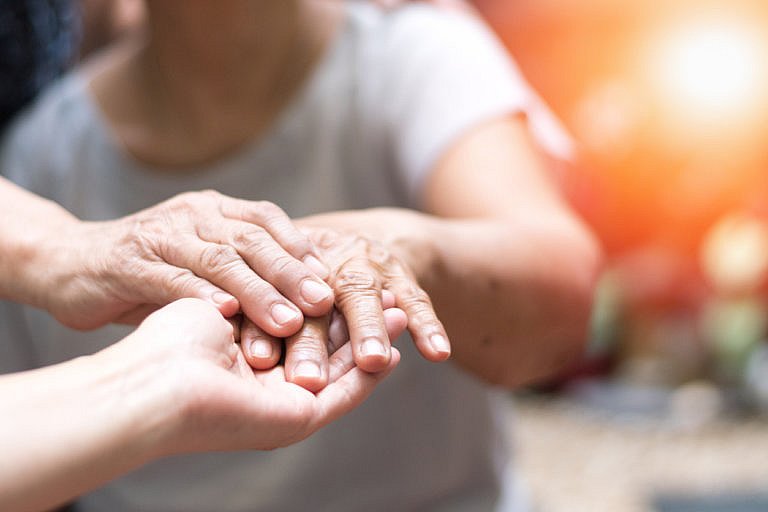 Woman with Parkinson's disease