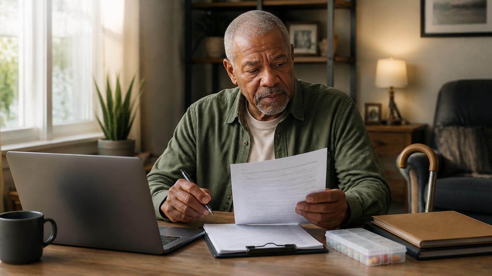 Veteran discussing secondary service-connected conditions with a medical provider