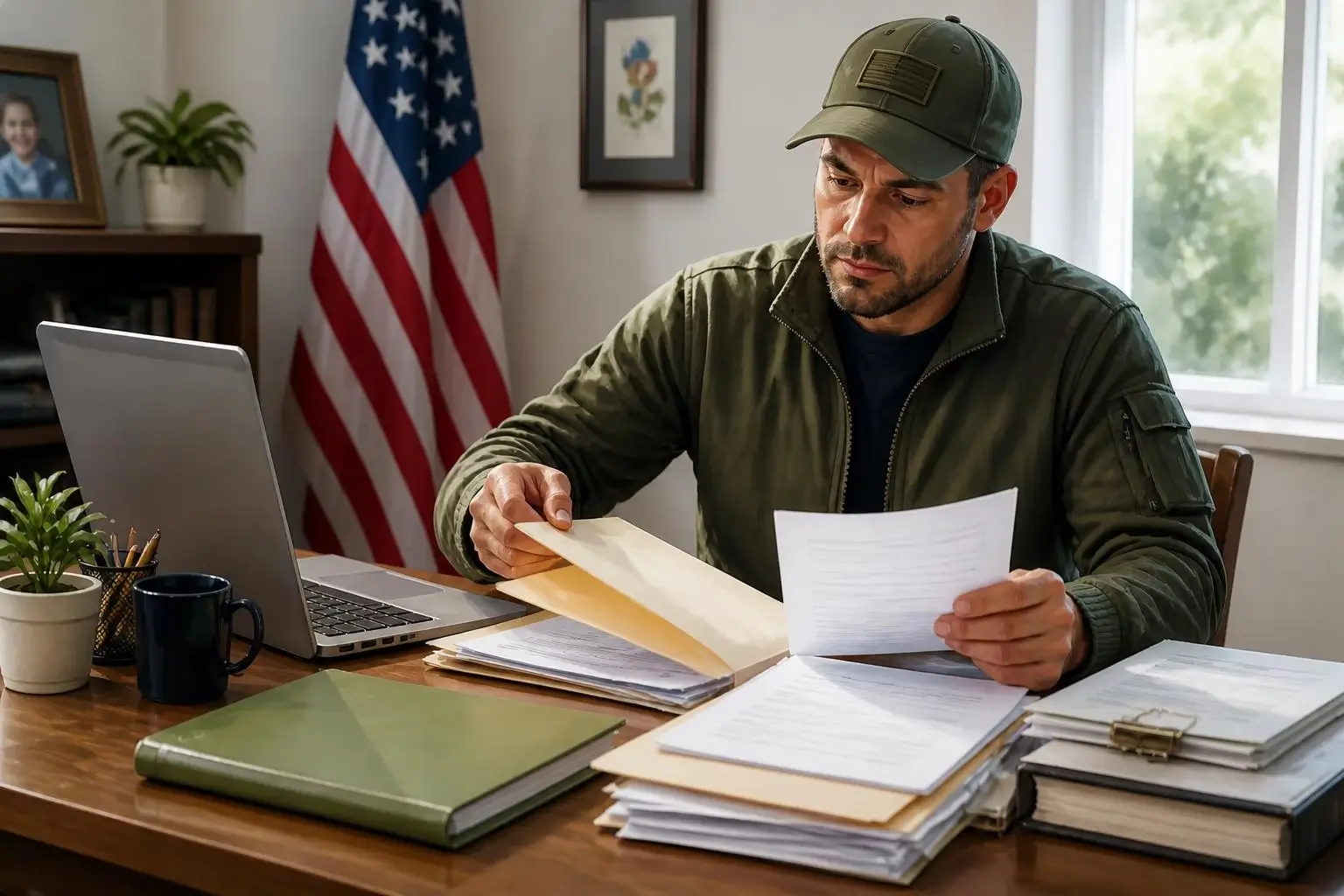 Veteran organizing medical and military records for a VA disability claim
